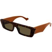 Stijlvolle zonnebril voor modeliefhebbers Gucci , Brown , Unisex