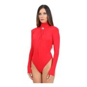 Rode lange mouwen gedrapeerd lichaam Elisabetta Franchi , Red , Dames