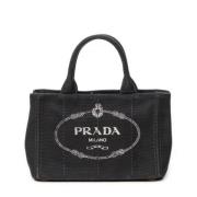 Pre-owned Canvas totes Prada Vintage , Black , Dames