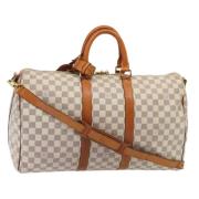 Pre-owned Canvas handbags Louis Vuitton Vintage , White , Dames