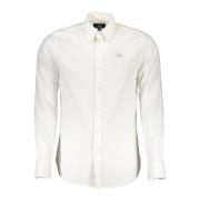 Geborduurd wit slim fit overhemd La Martina , White , Heren