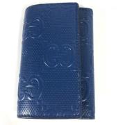 Pre-owned Leather key-holders Gucci Vintage , Blue , Heren