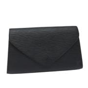 Pre-owned Leather clutches Louis Vuitton Vintage , Black , Dames