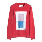 Rode Archiefprint Sweater Lanvin , Red , Heren