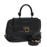 Pre-owned Leather handbags Salvatore Ferragamo Pre-owned , Black , Dam...