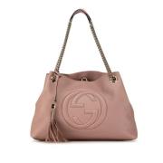 Pre-owned Leather totes Gucci Vintage , Pink , Dames