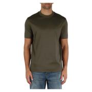 Velours logoprint lyocell katoenen T-shirt Emporio Armani , Green , He...