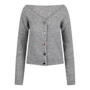 Vest met juwelen knopen N21 , Gray , Dames