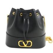 Pre-owned Leather shoulder-bags Valentino Vintage , Black , Dames