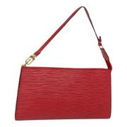 Pre-owned Leather clutches Louis Vuitton Vintage , Red , Dames