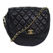 Pre-owned Leather shoulder-bags Chanel Vintage , Black , Dames