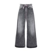 Grijze Wide Leg Jeans Medium Rise Icon Denim , Gray , Dames