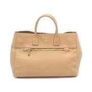 Pre-owned Leather handbags Prada Vintage , Beige , Dames