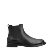 Zwarte Leren Enkellaarzen Tod's , Black , Heren