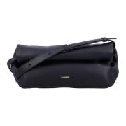 Zwarte leren Rollup Small schoudertas Jil Sander , Black , Dames