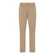 Stretch Gabardine Katoenen Broek Boggi Milano , Beige , Heren