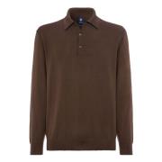 Merino wol polo 12 Gg Boggi Milano , Brown , Heren