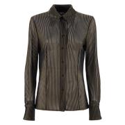 Zwarte shirt met gouden streep Nenette , Black , Dames