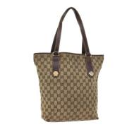 Pre-owned Canvas totes Gucci Vintage , Beige , Dames