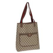 Pre-owned Leather totes Gucci Vintage , Beige , Dames