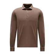 Bruine polo met lange mouwen Fedeli , Brown , Heren