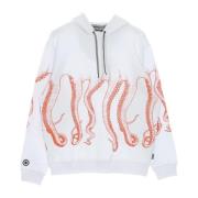 Witte Hoodie Mannen Outline Octopus , White , Heren