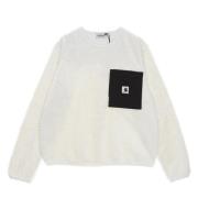 Zwarte Crewneck Sweatshirt met ritssluiting zak Carhartt Wip , White ,...