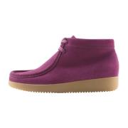 Suède Veterschoen Dark Berry Nature Footwear , Purple , Dames