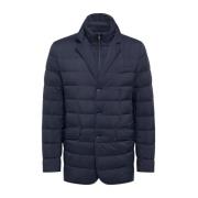 Navy Blauwe Gewatteerde Jas Herno , Blue , Heren