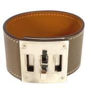 Pre-owned Leather bracelets Hermès Vintage , Beige , Dames