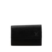 Pre-owned Leather key-holders Louis Vuitton Vintage , Black , Dames