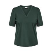 Chique V-hals Top in Scarab Groen Only Carmakoma , Green , Dames