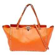 Pre-owned Leather handbags Valentino Vintage , Orange , Dames