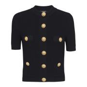 Gebreide cardigan met 4 zakken Balmain , Black , Dames