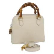 Pre-owned Leather handbags Gucci Vintage , Beige , Dames