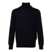 Navy Blauwe Wollen Trui Fay , Blue , Heren