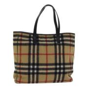 Pre-owned Wool shoulder-bags Burberry Vintage , Beige , Dames