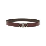 Bruine Omkeerbare Gancini Riem Salvatore Ferragamo , Brown , Heren