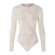 Kanten bodysuit in room Zimmermann , Beige , Dames