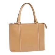 Pre-owned Leather handbags Burberry Vintage , Beige , Dames