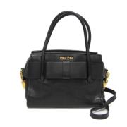 Pre-owned Leather handbags Miu Miu Pre-owned , Black , Dames