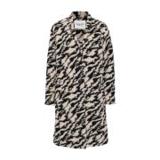 Abstract Print Wollen Jas Knoopsluiting Isabel Marant Étoile , Beige ,...