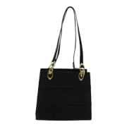 Pre-owned Suede shoulder-bags Salvatore Ferragamo Pre-owned , Black , ...