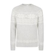 Berg Jacquard Cashmere Alpaca Sweater Eleventy , Gray , Heren