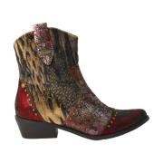 Bordeaux Bloemen Cowboy Enkellaarzen Laura Vita , Multicolor , Dames