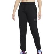 Dames Fleece Logo Strass Broek Nike , Black , Dames