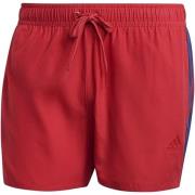 Klassieke 3 Strepen Zwemshorts Rood Mannen Adidas , Red , Heren