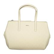 Beige Handtas met Verstelbare Band Calvin Klein , Beige , Dames