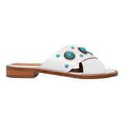 Witte Malibu Sandalen voor Zomerstijl Via Roma 15 , White , Dames