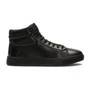 Hoge sneakers gemaakt van natuurlijk leer in zwart kleur Kazar , Black...